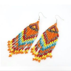 Seed bead drop dangle earrings hand made